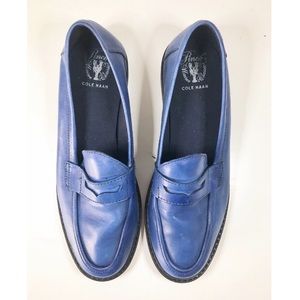 Cole Haan Blue Leather Loafers